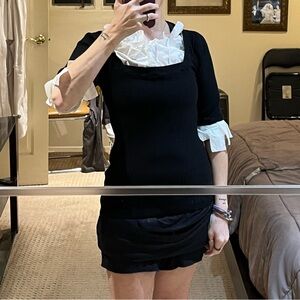 Anne Fontaine Ribbed Sweater with Flower.